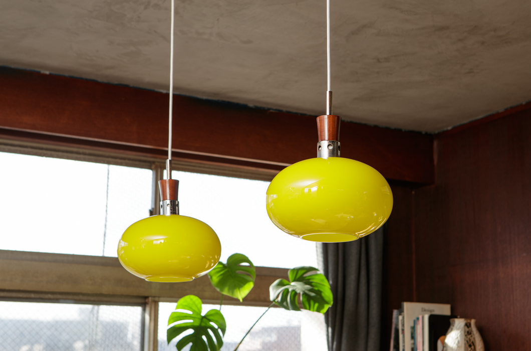 ガラス製 レトロペンダントライト 黄 – store by roovice ガラス製 レトロペンダントライト 黄 – store by roovice